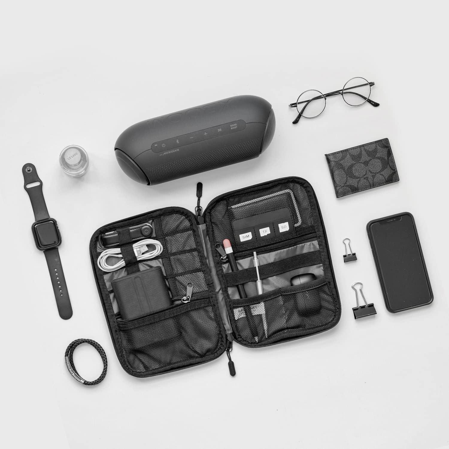 image:imageBAGSMART Large Electronics Travel Organizer Case Tech Accessories Cord Storage Bag for Phone Power Bank SD Card Cables BlackBlack