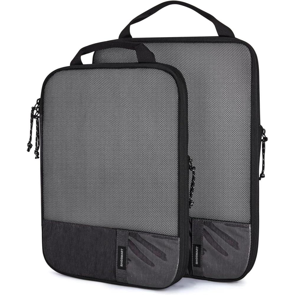 image:imageBAGSMART 6 Set 4 Set2 Set Compression Packing Cubes for Travel Lightweight Luggage Organizer Bags Durable Space Saver Bags Travel EssentialsJet Black
