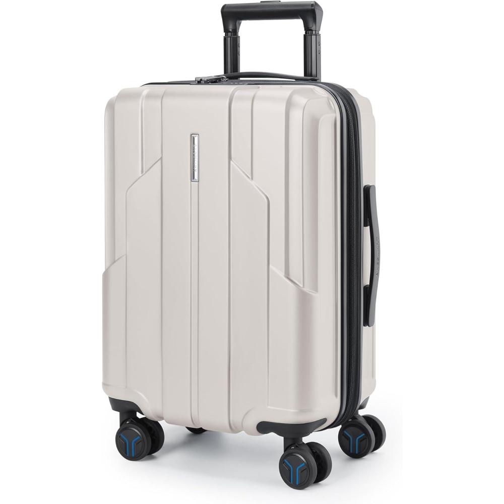 image:imageBAGSMART Carry On Luggage 22x14x9 Airline Approved 1OO PC Hardside Expandable Luggage with TSA Lock 20 Inch Travel Suitcase with Spinner WheelsBeigeBeige