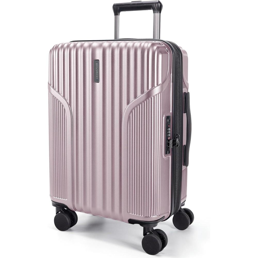 image:imageBAGSMART Carry On Luggage 22x14x9 Airline Approved luggage with Spinner Wheels 20 Inch Expandable Hardside Carry On Suitcase with TSA Lock Rolling Travel suitcase CarryOn Pink LavenderPink Lavender
