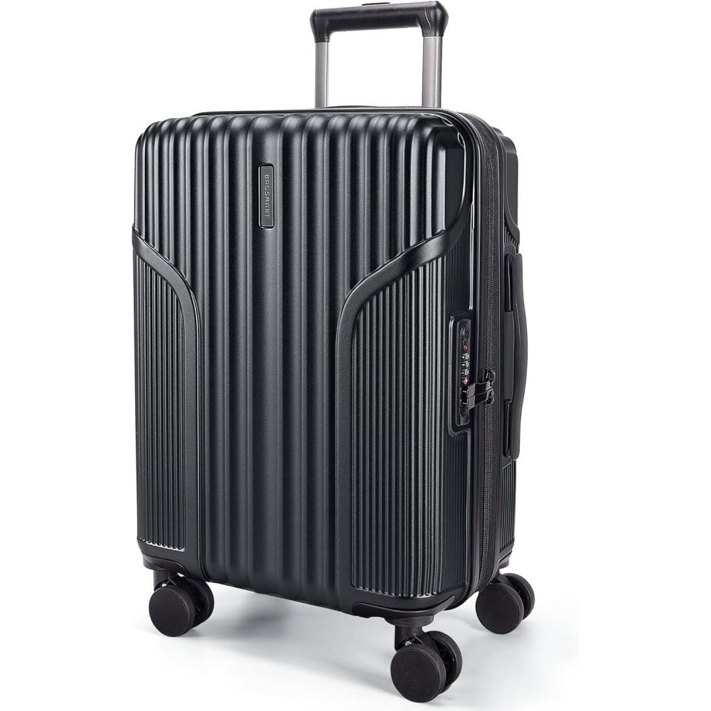 image:imageBAGSMART Carry On Luggage 22x14x9 Airline Approved luggage with Spinner Wheels 20 Inch Expandable Hardside Carry On Suitcase with TSA Lock Rolling Travel suitcase CarryOn Pink LavenderBlack