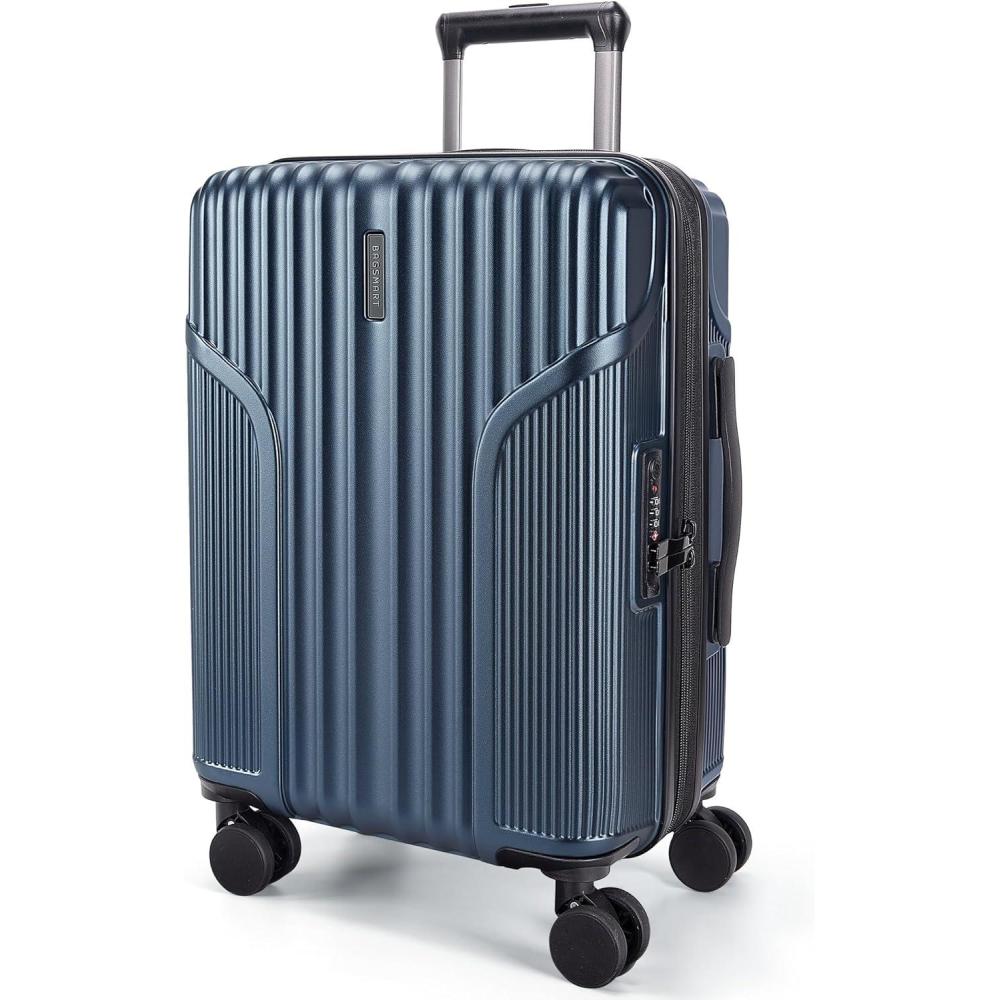 image:imageBAGSMART Carry On Luggage 22x14x9 Airline Approved luggage with Spinner Wheels 20 Inch Expandable Hardside Carry On Suitcase with TSA Lock Rolling Travel suitcase CarryOn Pink LavenderDark Blue