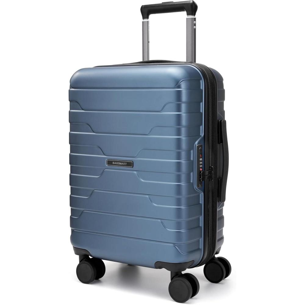 image:imageBAGSMART Carry On Luggage 22x14x9 Airline Approved with Spinner WheelsLightweight 20 Inch Luggage with TSA LockExpandable Hard Shell Carry On Suitcases for Men WomenDark BlueRoyalblue