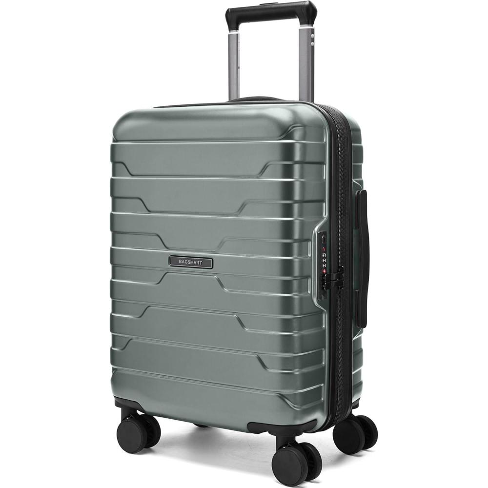 image:imageBAGSMART Carry On Luggage 22x14x9 Airline Approved with Spinner WheelsLightweight 20 Inch Luggage with TSA LockExpandable Hard Shell Carry On Suitcases for Men WomenDark BlueOlive