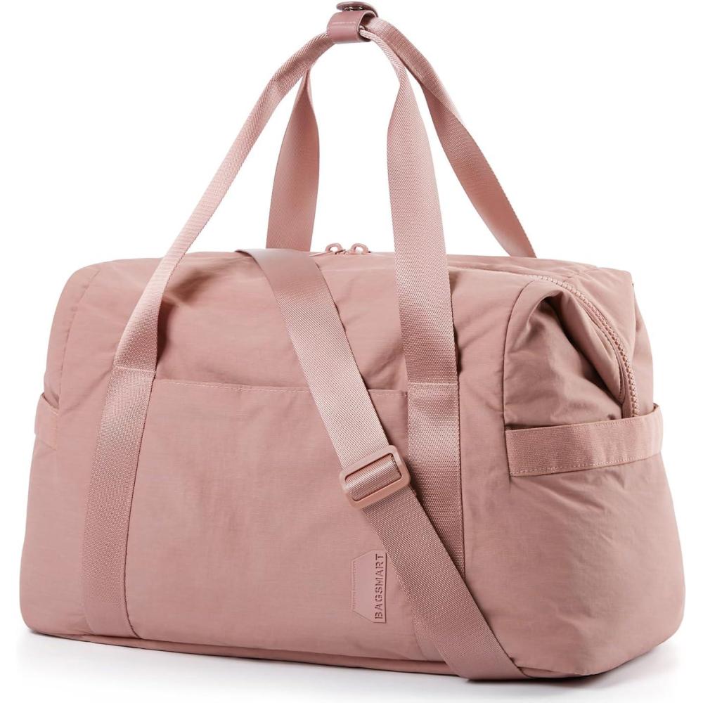 image:imageBAGSMART Gym Bag for Women Carry on Weekender Overnight Bag Travel Duffel Bags with Trolley Sleeve Personal Item Travel Bag Tote Bag Workout Dance BagPinkMediumDark Pink