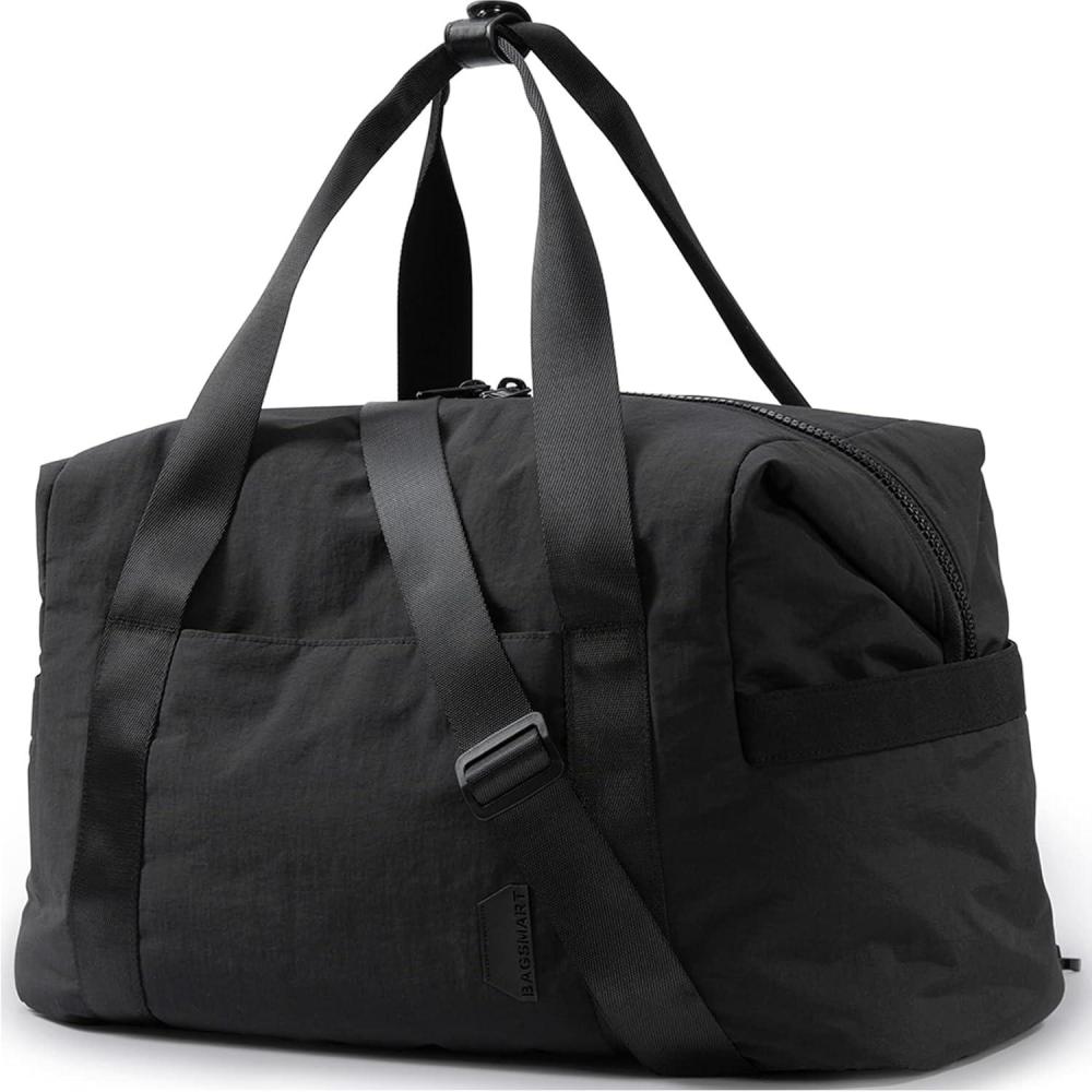 image:imageBAGSMART Gym Bag for Women Carry on Weekender Overnight Bag Travel Duffel Bags with Trolley Sleeve Personal Item Travel Bag Tote Bag Workout Dance BagPinkMediumBlack