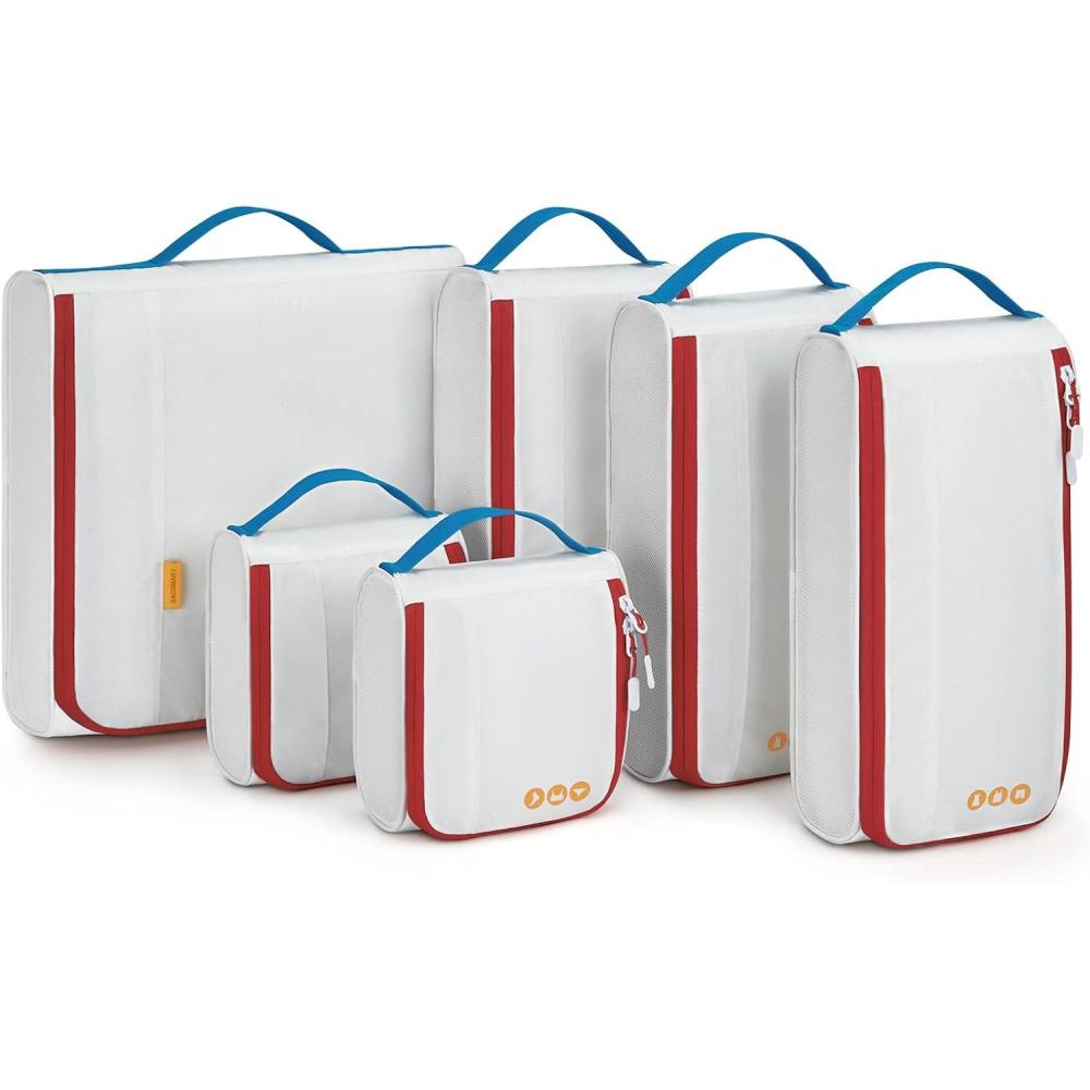image:imageBAGSMART Keep Shape Packing Cubes for Travel 6 Set Travel Cubes for Packing Lightweight Suitcase Organizer Bags Set for Travel EssentialsMondrian