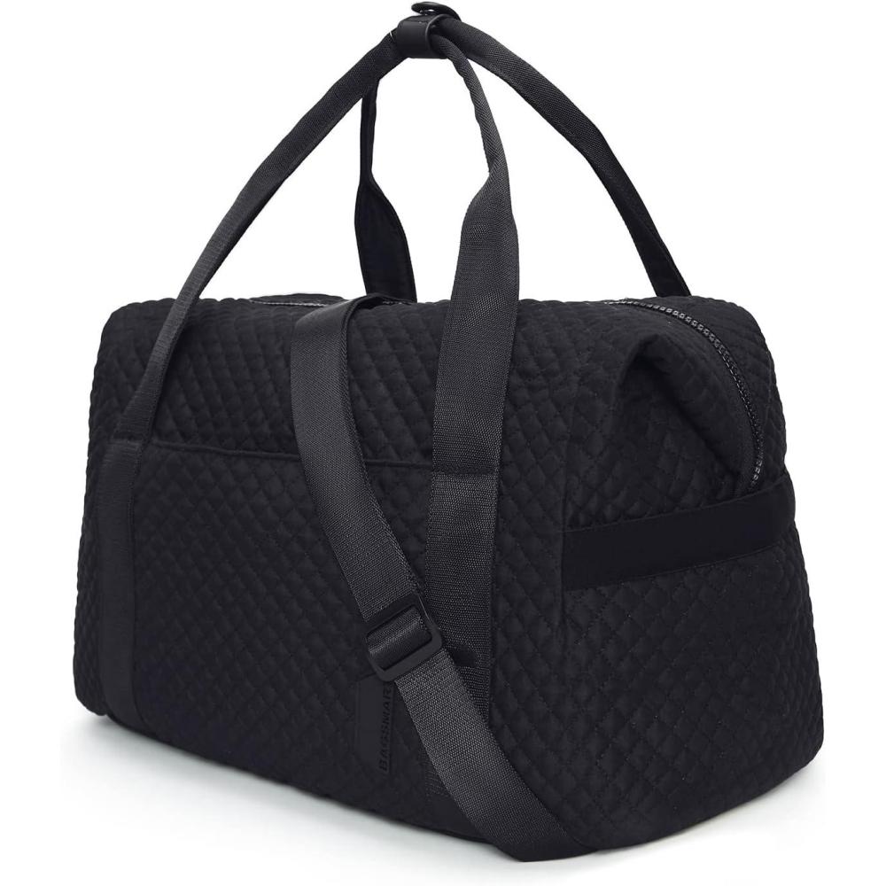 image:imageBAGSMART Large Gym Bag with Yoga Mat Buckle Weekender Overnight Bag for Women Travel Duffle Bag for Travel Essentials Carry On Tote Bag Hospital Bag for Labor and DeliveryBlack
