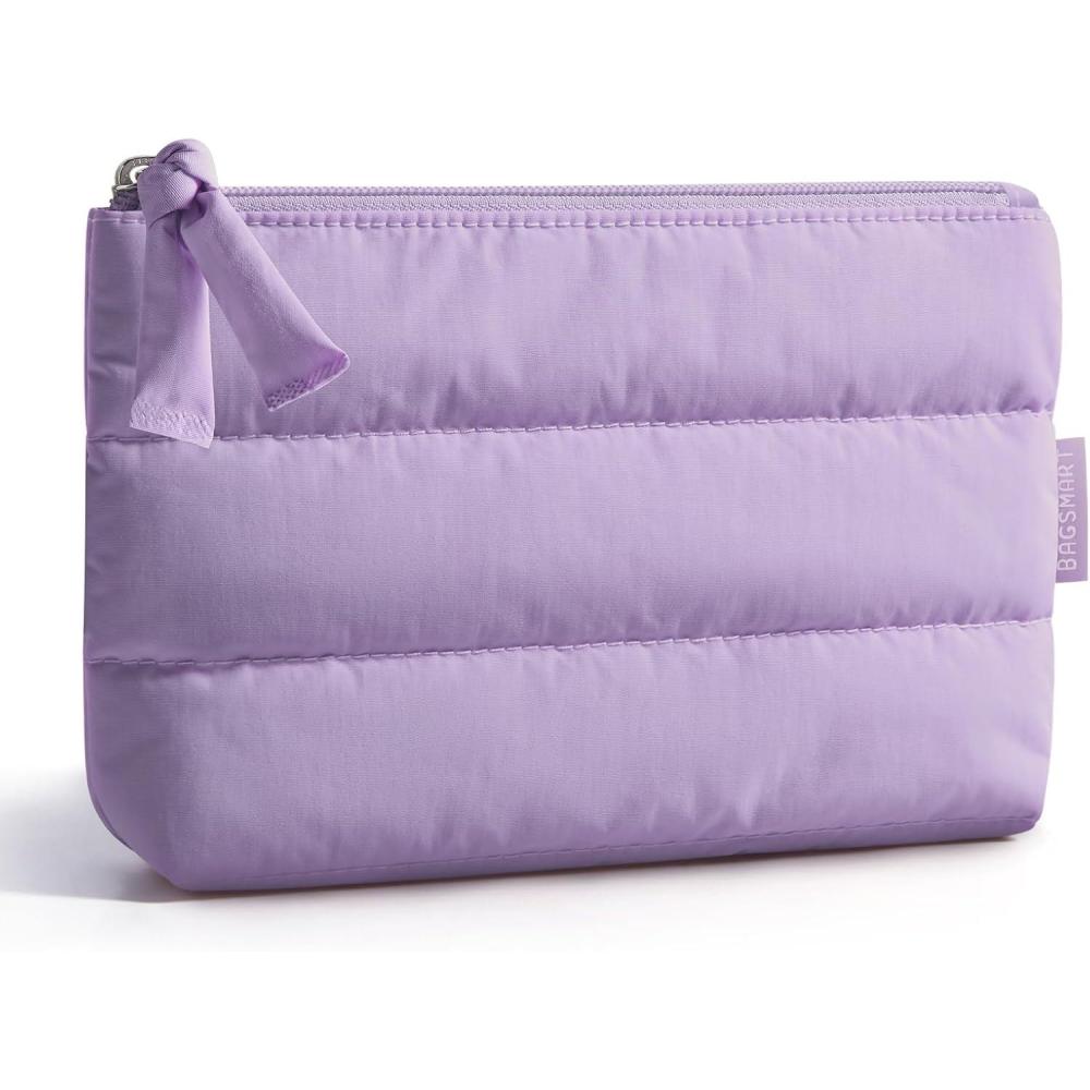 image:imageBAGSMART Small Cosmetic Bag Elegant Roomy Makeup Bagslipstick pouchZipper PouchGreat Gifts for WomenTravel Waterproof Toiletry Bag Accessories Organizer Gifts Pink1 pcs02Lilac