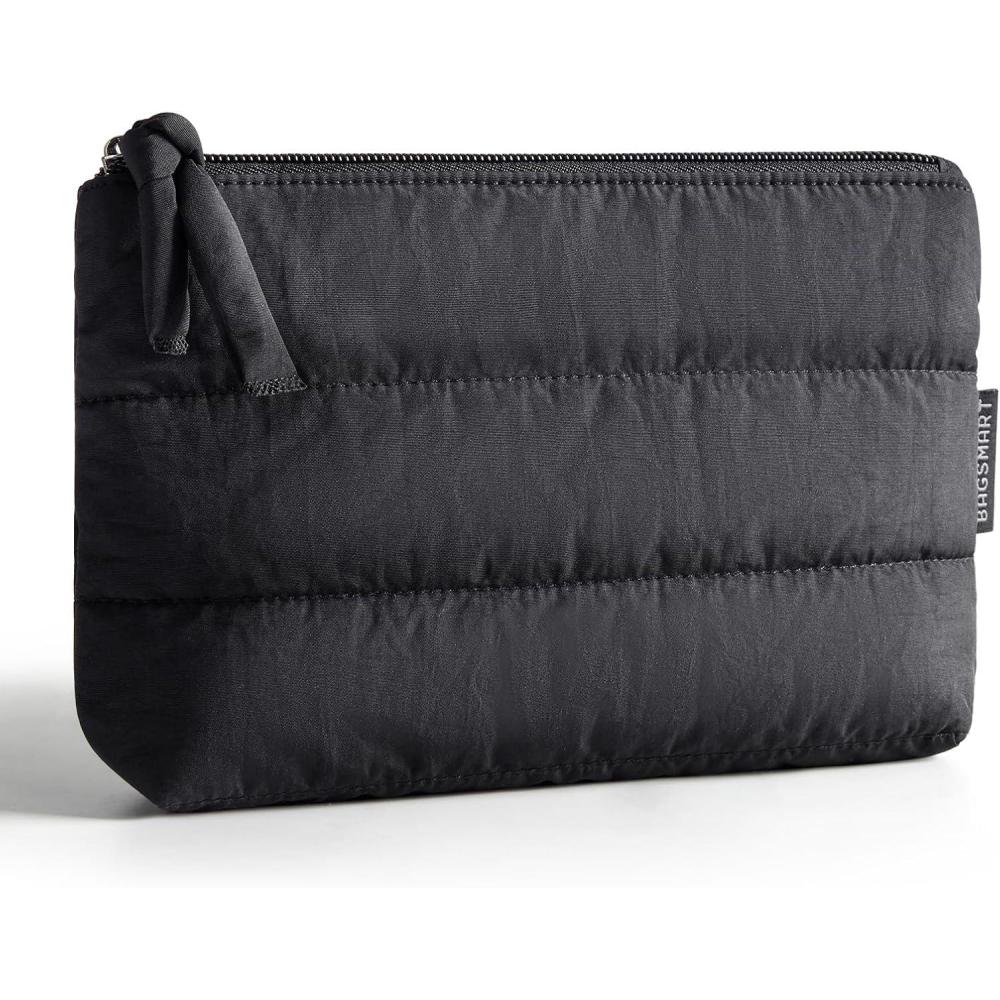 image:imageBAGSMART Small Cosmetic Bag Elegant Roomy Makeup Bagslipstick pouchZipper PouchGreat Gifts for WomenTravel Waterproof Toiletry Bag Accessories Organizer Gifts Pink1 pcs02Black