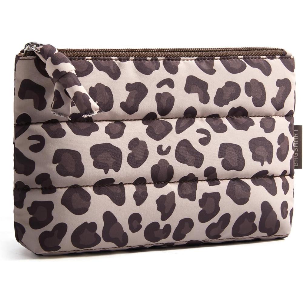 image:imageBAGSMART Small Cosmetic Bag Elegant Roomy Makeup Bagslipstick pouchZipper PouchGreat Gifts for WomenTravel Waterproof Toiletry Bag Accessories Organizer Gifts Pink1 pcsLeopard Print