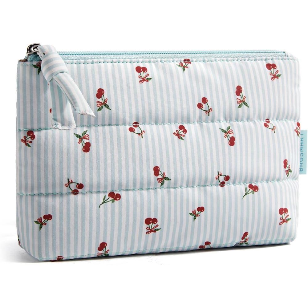 image:imageBAGSMART Small Cosmetic Bag Elegant Roomy Makeup Bagslipstick pouchZipper PouchGreat Gifts for WomenTravel Waterproof Toiletry Bag Accessories Organizer Gifts Pink1 pcsCherry