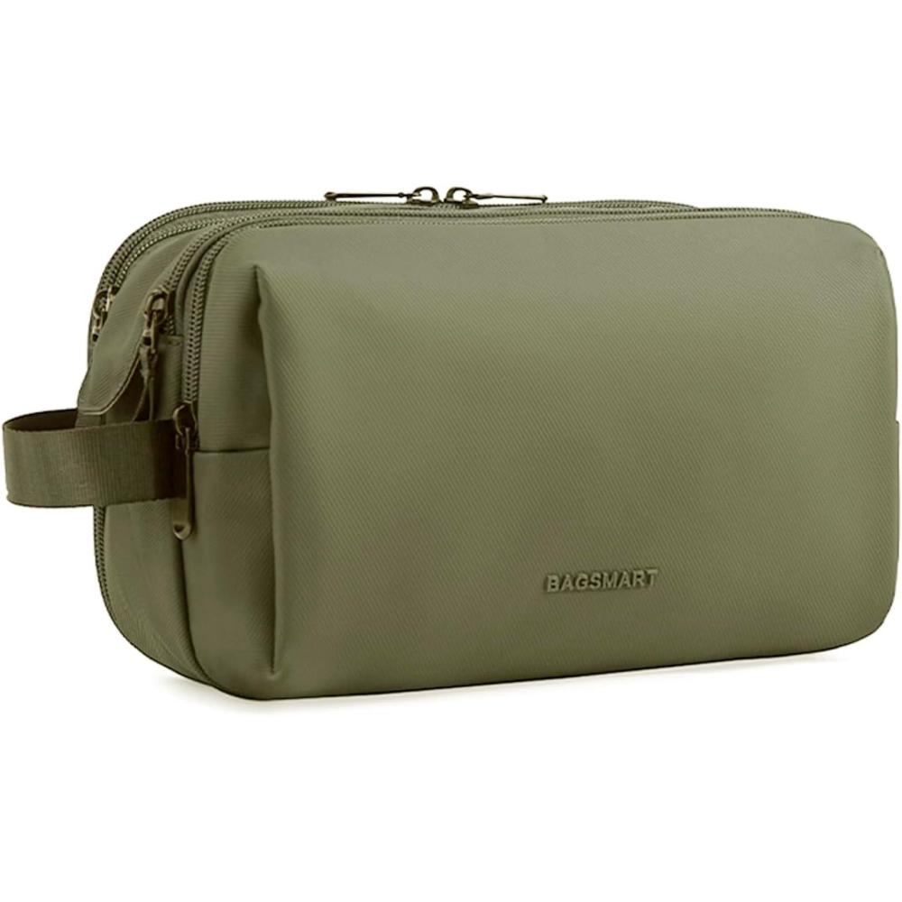 image:imageBAGSMART Toiletry Bag for Men Travel Toiletry Organizer Dopp Kit Waterresistant Shaving Bag for Toiletries Accessories Door Room EssentialsBlacklargeGreen