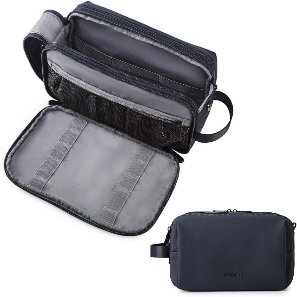 image:imageBAGSMART Toiletry Bag for Men Travel Toiletry Organizer Dopp Kit Waterresistant Shaving Bag for Toiletries Accessories Door Room EssentialsBlacklargeNavy Blue