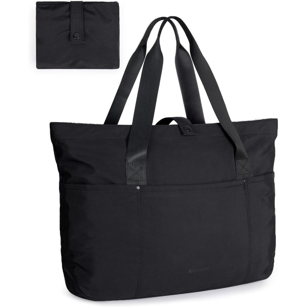 image:imageBAGSMART Tote Bag for Women Foldable Tote Bag With Zipper Travel Large Shoulder Bag Handbag for Work165l X 6wx 14hAblack165l X 6wx 14h