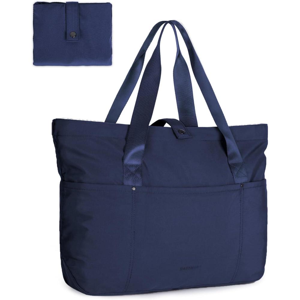 image:imageBAGSMART Tote Bag for Women Foldable Tote Bag With Zipper Travel Large Shoulder Bag Handbag for Work165l X 6wx 14hBnavy Blue165l X 6wx 14h