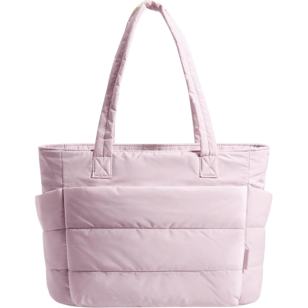image:imageBAGSMART Tote Bag for Women Lightweight Puffy Tote Bag with Compartments Shoulder Bag Handbag for Travel Work GymPink