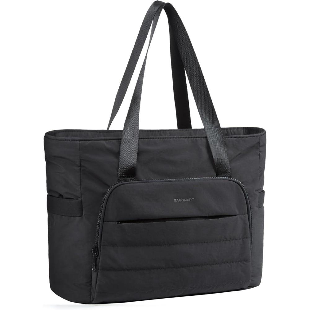 image:imageBAGSMART Tote Bag for Women Tote Bag with Zipper Work Tote with Compartments Nurse Shoulder Hanbag for Travel GymAblackxsmall18l