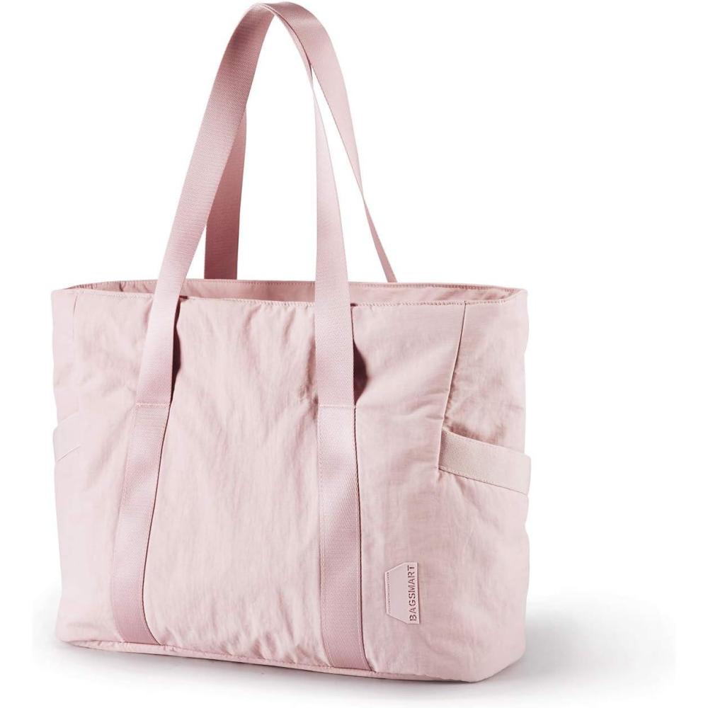image:imageBAGSMART Tote Bag for Women Tote Bag with Zipper Work Tote with Compartments Nurse Shoulder Hanbag for Travel GymBbaby Pinkmedium28l