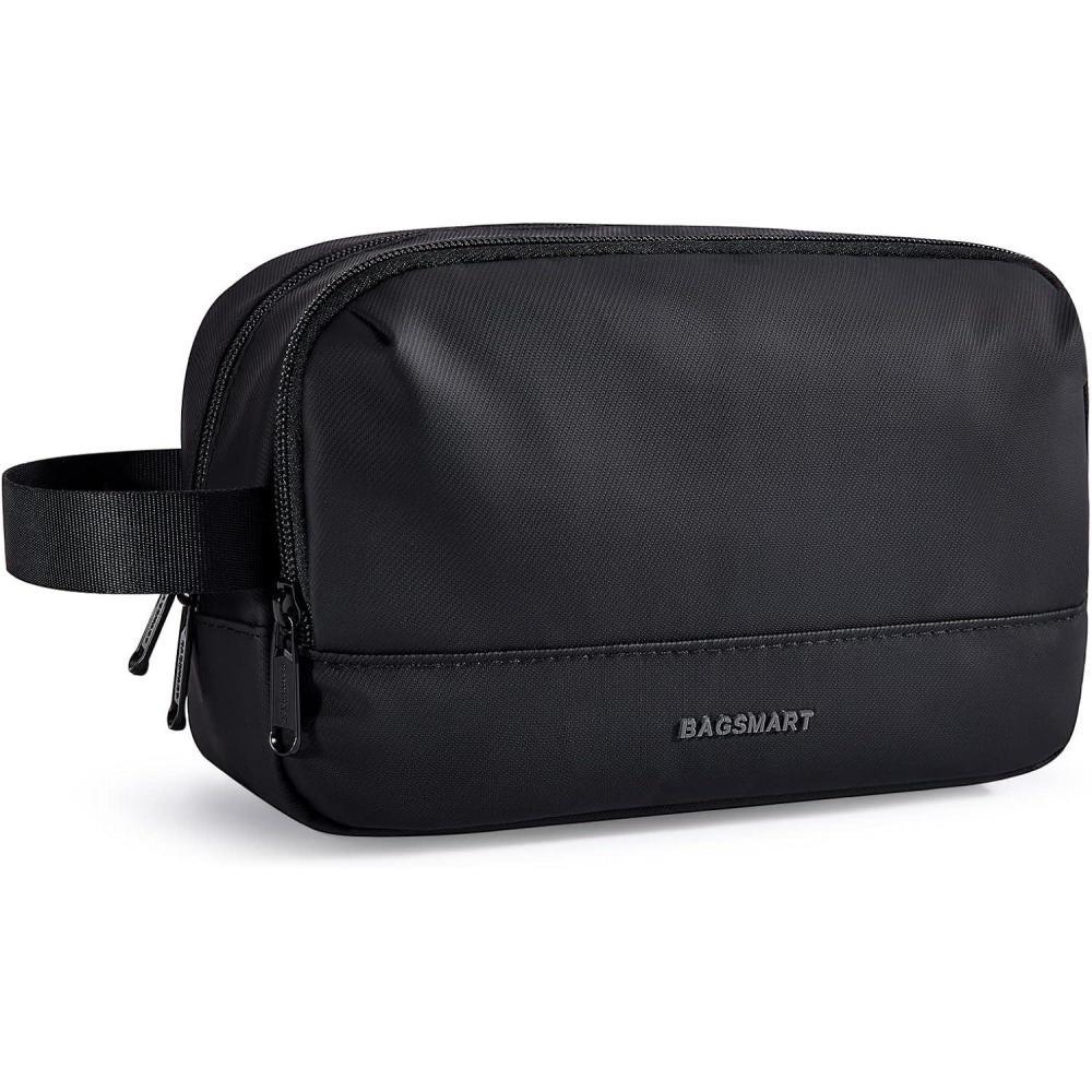 image:imageBAGSMART Travel Toiletry Bag for Men Dopp Kit Water Resistant Shaving Bag for Toiletries Accessories BlackMediumBlack