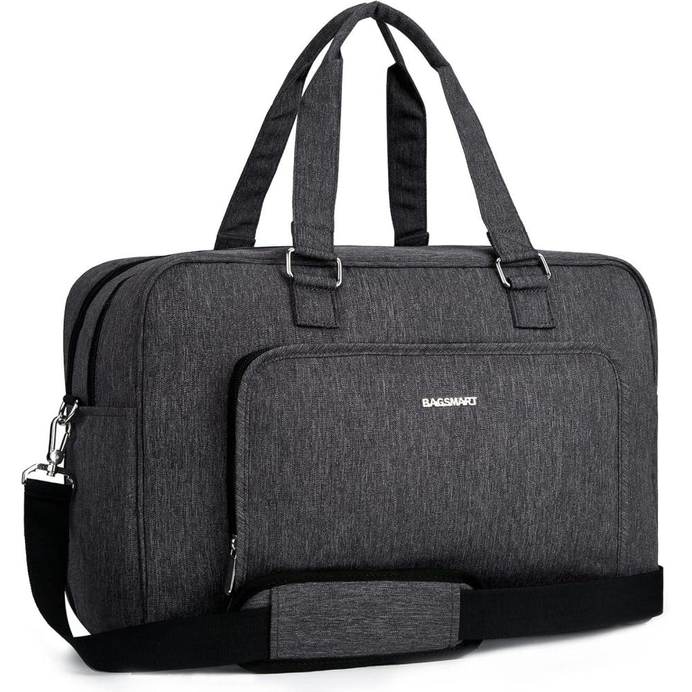 image:imageBAGSMART Weekender Bags for Women Travel Duffle Overnight Bag Personal Item Bag with Shoe Bag for Travel EssentialsDark Grey