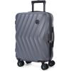 BAGSMART Carry On Luggage 22x14x9 Airline Approved, PC Hardside Suitcase, 20 Inch Carryon with Spinner Wheels, Travel Luggage Lightweight Rolling Suitcases for Men Women (Purple)(04- Charcoal Grey)