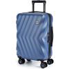BAGSMART Carry On Luggage 22x14x9 Airline Approved, PC Hardside Suitcase, 20 Inch Carryon with Spinner Wheels, Travel Luggage Lightweight Rolling Suitcases for Men Women (Purple)(03- Navy Blue)