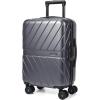 BAGSMART Carry On Luggage 22x14x9 Airline Approved With TSA Lock, 1OO% Polycarbonate Hardside Luggage with Spinner Wheels, Durable Hard Shell Carry On Suitcase 20 inch Black(Charcoal Grey)