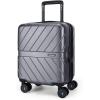 BAGSMART Carry On Luggage 22x14x9 Airline Approved With TSA Lock, 1OO% Polycarbonate Hardside Luggage with Spinner Wheels, Durable Hard Shell Carry On Suitcase 20 inch Black(Charcoal Grey)
