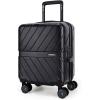 BAGSMART Carry On Luggage 22x14x9 Airline Approved With TSA Lock, 1OO% Polycarbonate Hardside Luggage with Spinner Wheels, Durable Hard Shell Carry On Suitcase 20 inch Black(Black)