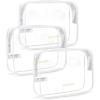 BAGSMART Clear Toiletry Bag, 3-Pack TSA Approved Travel Toiletry Bag Carry On Travel Accessories Bag Airport Airline Quart Size Bags water-resistant Makeup Bag for Women(Classic White)