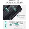 BAGSMART Expandable Carry On Luggage 22x14x9 Airline Approved, 20 Inch Suitcase with Spinner Wheels, Charging Ports, TSA Lock, Hard Shell Front Opening for Men Women Travel Business, Black(Black)