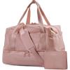 BAGSMART Gym Bag for Women, Carry on Weekender Overnight Bag, Travel Duffel Bags with Trolley Sleeve, Personal Item Travel Bag Tote Bag Workout Dance Bag(Pink,Medium)(Dark Pink)