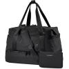 BAGSMART Gym Bag for Women, Carry on Weekender Overnight Bag, Travel Duffel Bags with Trolley Sleeve, Personal Item Travel Bag Tote Bag Workout Dance Bag(Pink,Medium)(Black)