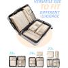 BAGSMART Keep Shape Packing Cubes, 7 Set for Travel, Lightweight Cubes, Suitcase Organizer Bags Set for Essentials(01-White Opal)