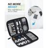BAGSMART Large Electronics Travel Organizer Case, Tech Accessories Cord Storage Bag for Phone, Power Bank, SD Card, Cables, Black(Black)