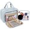 BAGSMART Toiletry Bag Hanging Travel Makeup Organizer with TSA Approved Transparent Cosmetic Bag Makeup Bag for Full Sized Toiletries, Large-Blck(Light Blue)