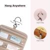 BAGSMART Toiletry Bag Hanging Travel Makeup Organizer with TSA Approved Transparent Cosmetic Bag Makeup Bag for Full Sized Toiletries, Large-Blck(Navy)