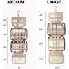BAGSMART Toiletry Bag Hanging Travel Makeup Organizer with TSA Approved Transparent Cosmetic Bag Makeup Bag for Full Sized Toiletries, Large-Blck(Navy)