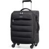BAGSMART Underseat Carry on Luggage with Wheels, Soft Underseat Travel Luggage with PVC Wet/Dry Pockets, Lightweight Soft Personal Item Suitcase for Short Trip, Pinkish Purple(Black)