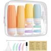 BAGSMART 18 Pack TSA Approved Travel Bottles for Toiletries, Leak Proof Silicone Travel Size Containers Bottles for Shampoo, Macaron(Macaron)