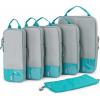 BAGSMART 6 Set /4 Set/2 Set Compression Packing Cubes for Travel, Lightweight Luggage Organizer Bags, Durable Space Saver Bags Travel Essentials(Cyan)