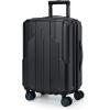 BAGSMART Carry On Luggage 22x14x9 Airline Approved, 1OO% PC Hardside Expandable Luggage with TSA Lock, 20 Inch Travel Suitcase with Spinner Wheels,Beige(Black)