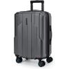 BAGSMART Carry On Luggage 22x14x9 Airline Approved, 1OO% PC Hardside Expandable Luggage with TSA Lock, 20 Inch Travel Suitcase with Spinner Wheels,Beige(Gray)