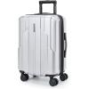 BAGSMART Carry On Luggage 22x14x9 Airline Approved, 1OO% PC Hardside Expandable Luggage with TSA Lock, 20 Inch Travel Suitcase with Spinner Wheels,Beige(Sliver)