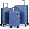 BAGSMART Carry On Luggage 22x14x9 Airline Approved, PC Hardside Suitcase, 20 Inch Carryon with Spinner Wheels, Travel Luggage Lightweight Rolling Suitcases for Men Women (Purple)(03- Navy Blue)