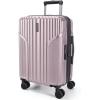 BAGSMART Carry On Luggage 22x14x9 Airline Approved, luggage with Spinner Wheels, 20 Inch Expandable Hardside Carry On Suitcase with TSA Lock Rolling Travel suitcase Carry-On, Pink Lavender(Pink Lavender)