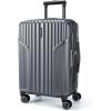 BAGSMART Carry On Luggage 22x14x9 Airline Approved, luggage with Spinner Wheels, 20 Inch Expandable Hardside Carry On Suitcase with TSA Lock Rolling Travel suitcase Carry-On, Pink Lavender(Grey)