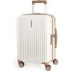 BAGSMART Carry On Luggage 22x14x9 Airline Approved with Spinner Wheels,100% PC Hardside Expandable Luggage with TSA Lock for Trips, 20 Inch Rolling Suitcases for Men Women,Beige(Beige)