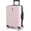 BAGSMART Carry On Luggage 22x14x9 Airline Approved with Spinner Wheels,100% PC Hardside Expandable Luggage with TSA Lock for Trips, 20 Inch Rolling Suitcases for Men Women,Beige(BlackPink)